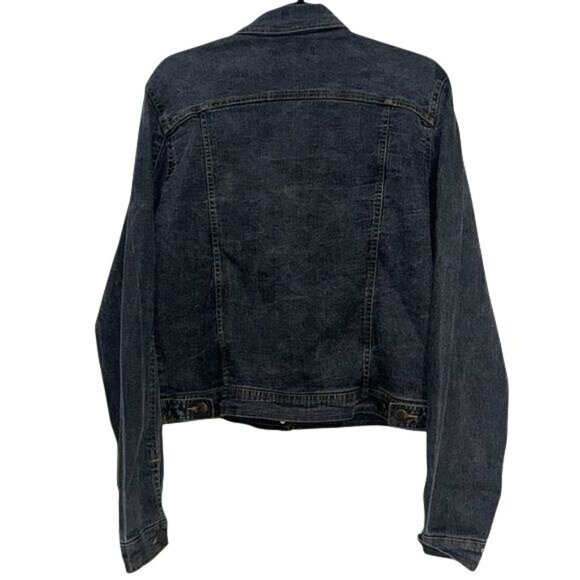 K.C. Casual Black Denim Jacket With Lace-Up Front Design & Button Closure XXXL - Picture 5 of 6